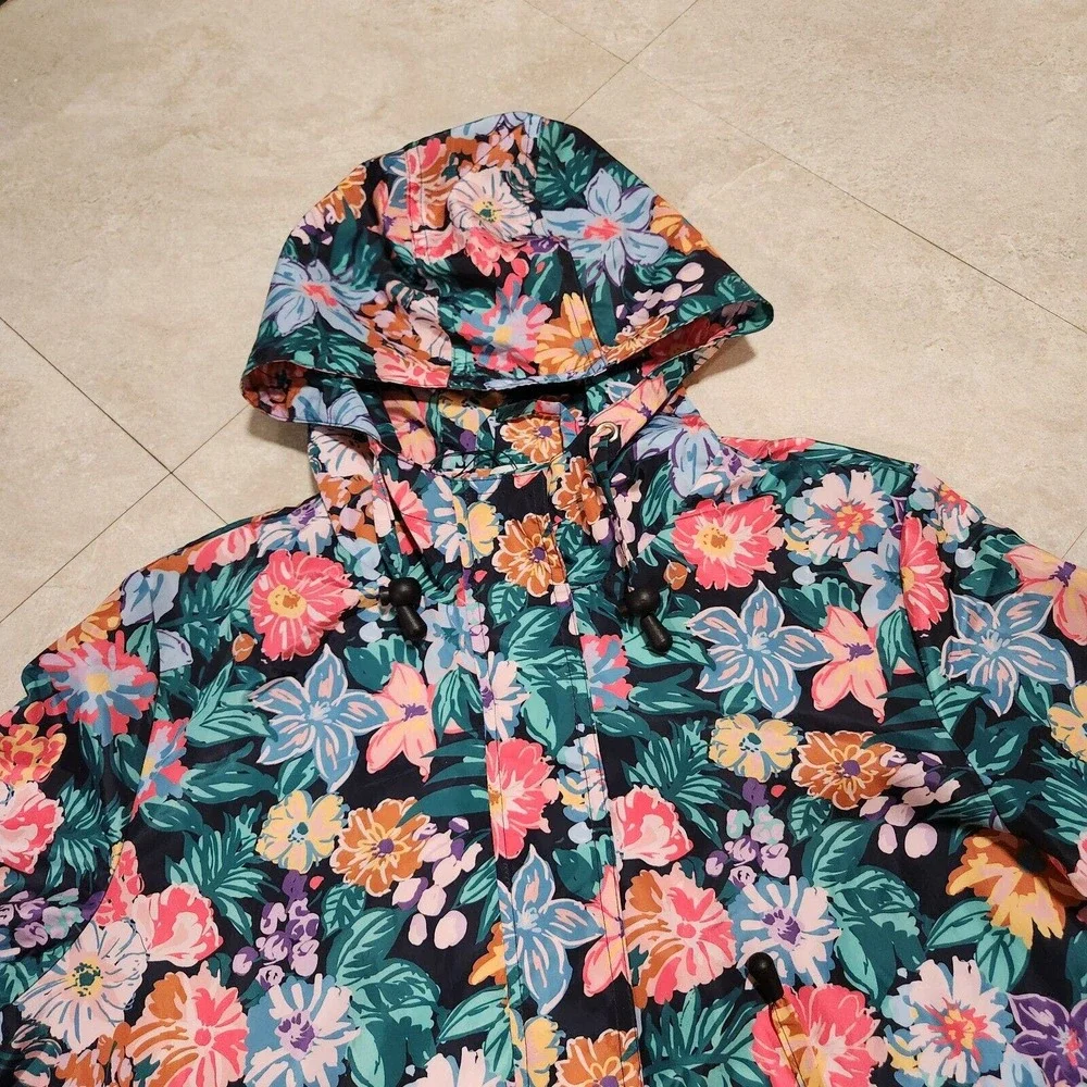 Vera Bradley Womens S Small Colorful Floral Water Resistant Raincoat Rain Jacket - Picture 10 of 16